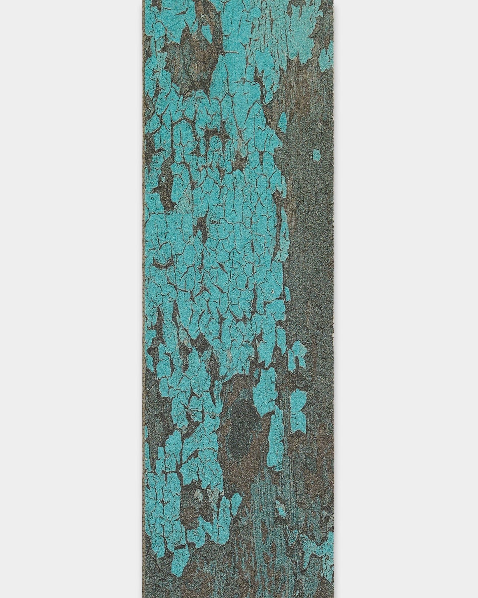 WoodUpp Lamella in Oxide Blue, 240 cm slat for Akupanel installation, designed for edge trimming or slat replacement with a weathered turquoise finish.