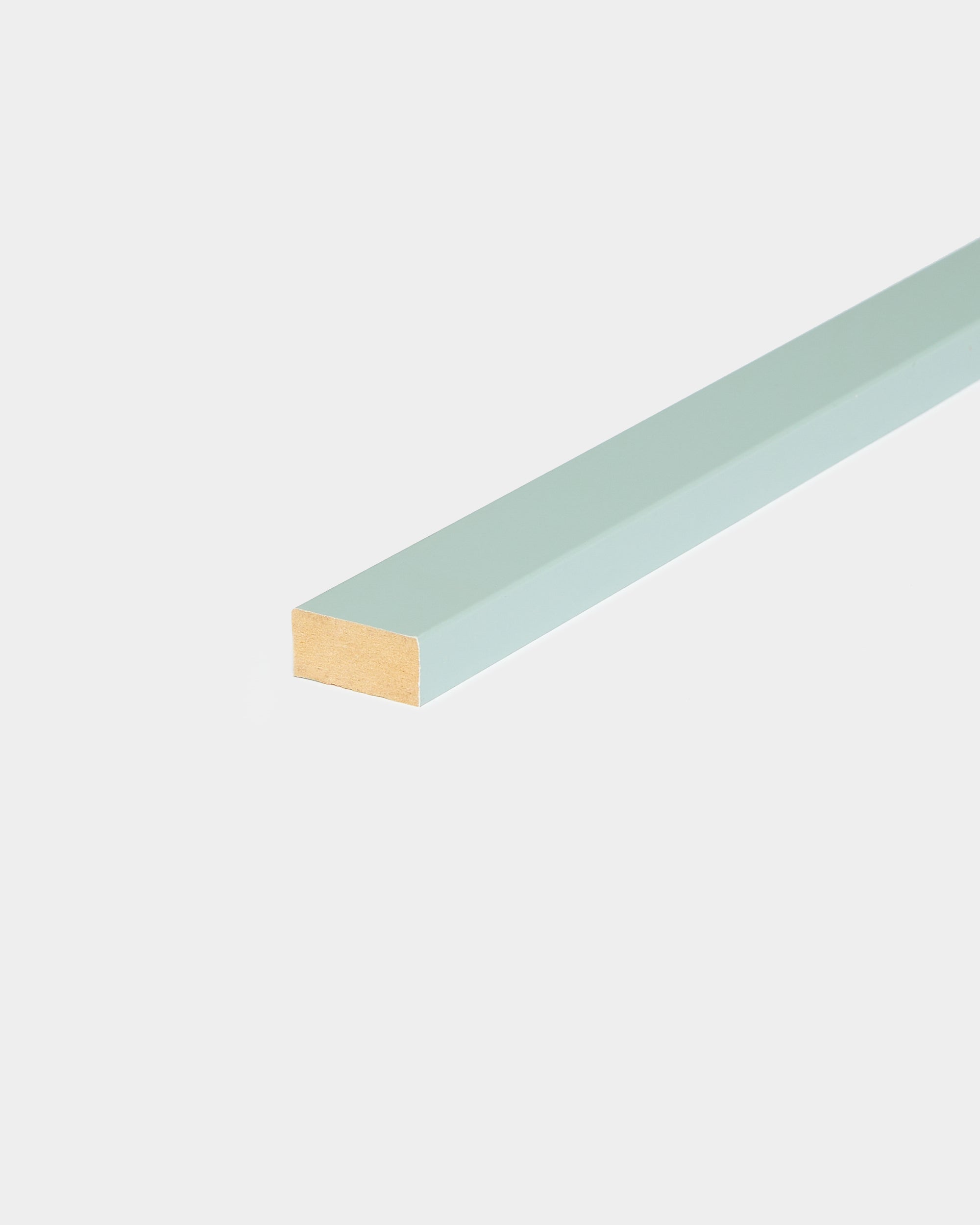 WoodUpp Akupanel Lamella in Cloud, 240 cm, light blue rectangular strip designed for edge trimming or replacement of Akupanel acoustic panel slats.