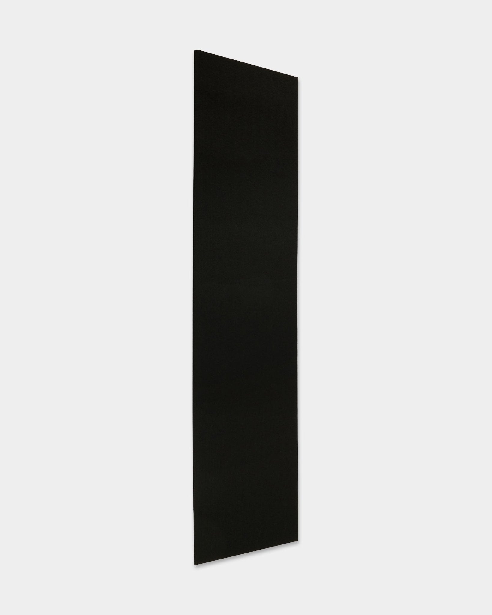 WoodUpp Akupanel acoustic panel in Felt/Black finish (240.1x59.8 cm) stands upright against a plain white background, showcasing its Nordic minimalist design.